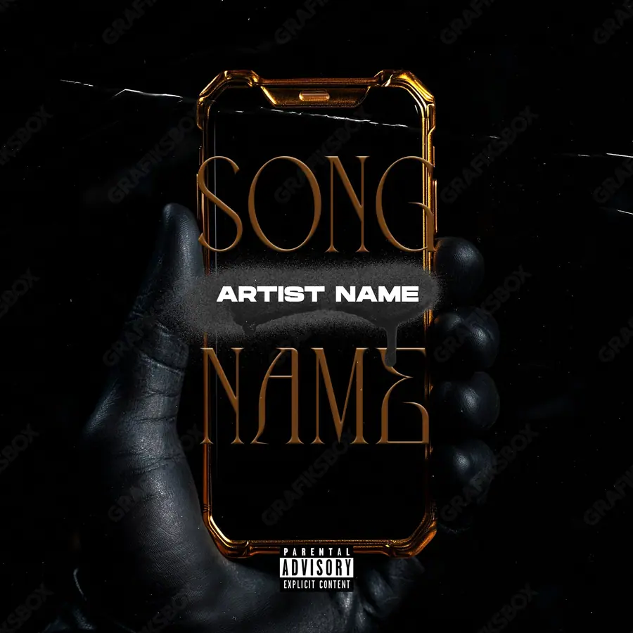Premade album cover “Gold Call” — a frame about status, gold under heavy light in a gold palette