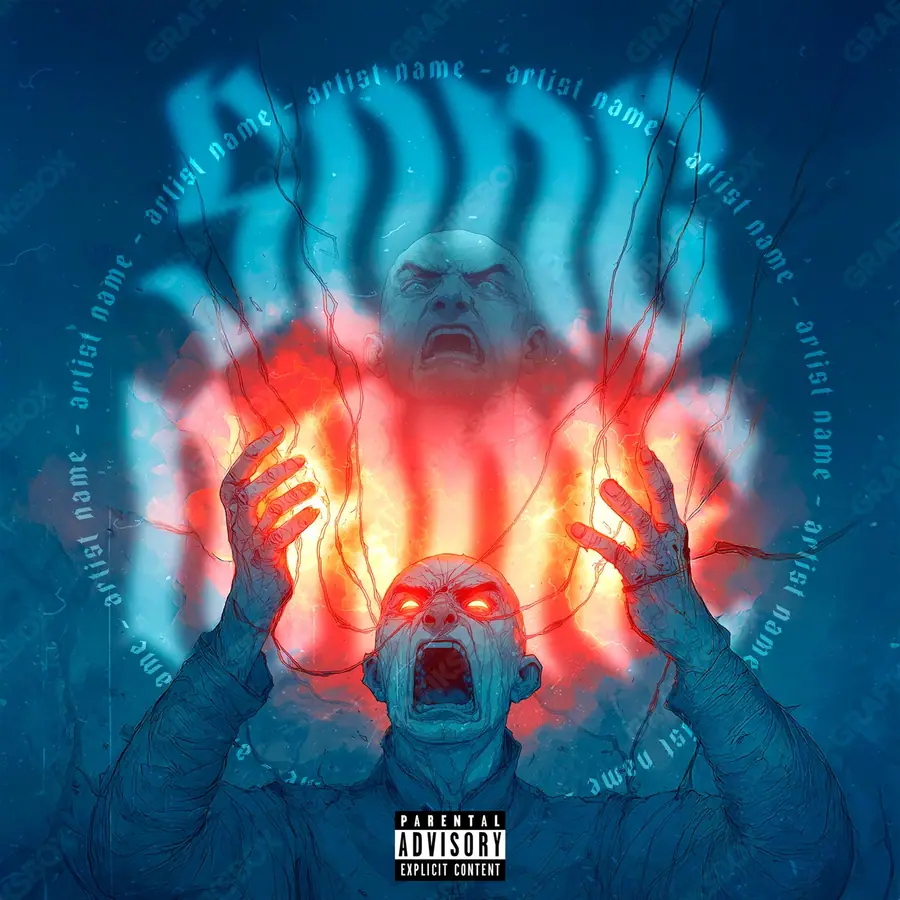 Portada de álbum prediseñada «Internal Rage» — un motivo con carácter propio, en tonos azules fríos