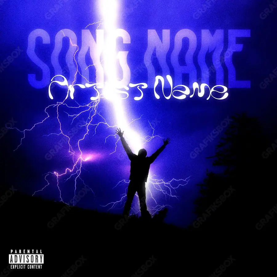 Обложка для песни «Thunderman wqeb» — тёмный кадр, в синих тонах