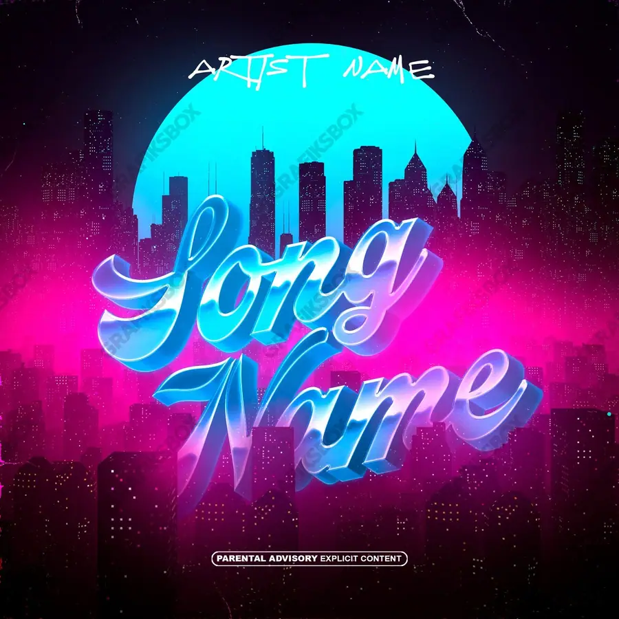 Premade album cover “Neo Neo” — a subject with a character of its own in a blue palette