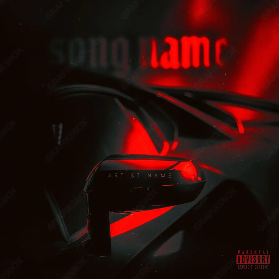 Premade album cover “Bolido” — a subject with a character of its own in a red palette