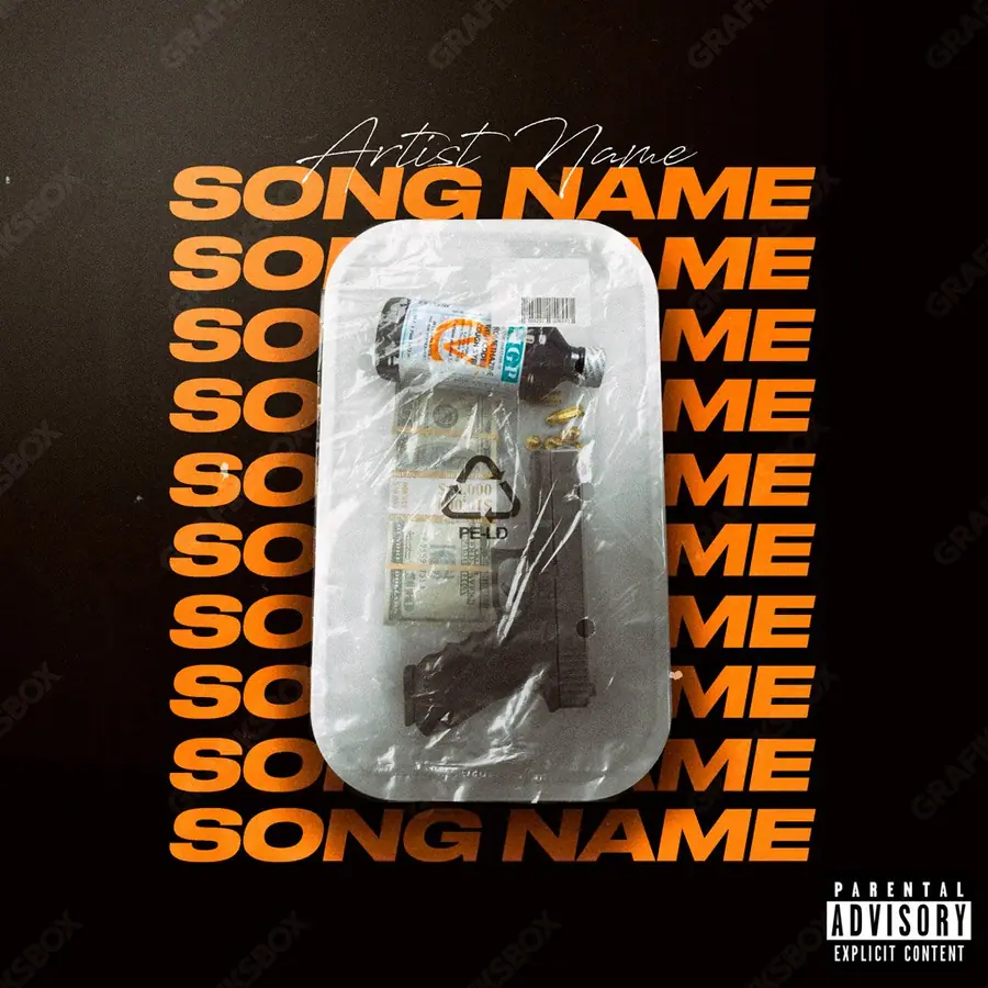 Premade album cover “The Trap Kit” — a subject with a character of its own in orange shades