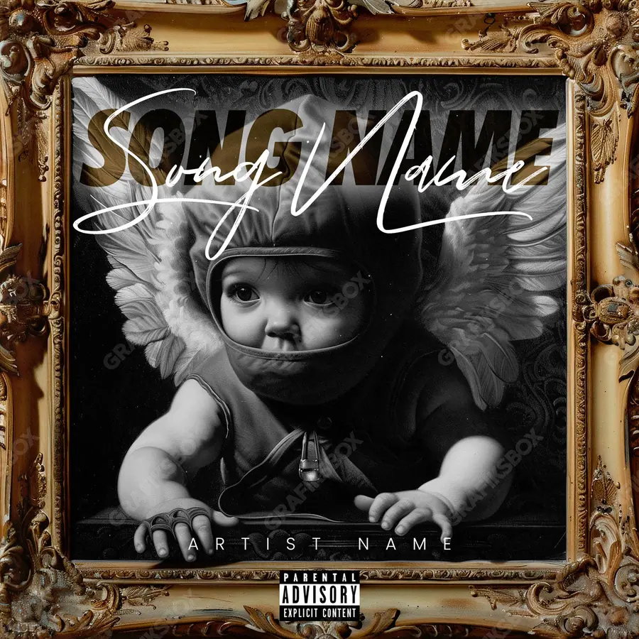 Portada de álbum prediseñada «Glory Kid» — una idea visual original sin equivalente cercano en el catálogo, en matices anaranjados