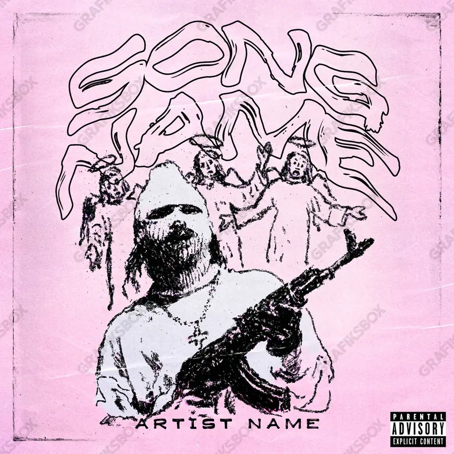 Portada de álbum prediseñada «Angelic Gang» — un motivo con carácter propio, en matices rosados