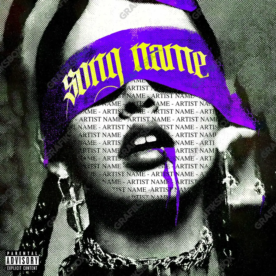 Premade album cover “Bitter” — an original visual idea with no close match in the catalogue in a purple palette