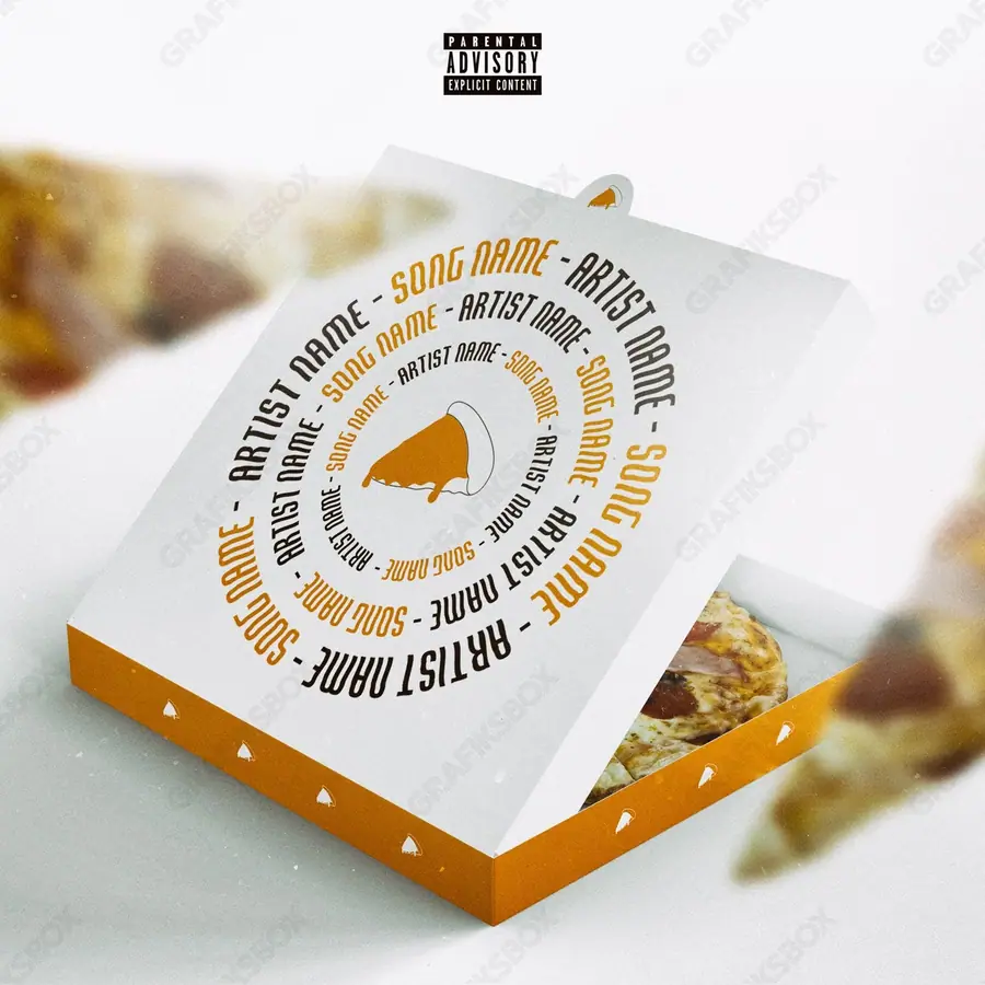 Portada de álbum prediseñada «Pizza» — un motivo con carácter propio, en matices anaranjados
