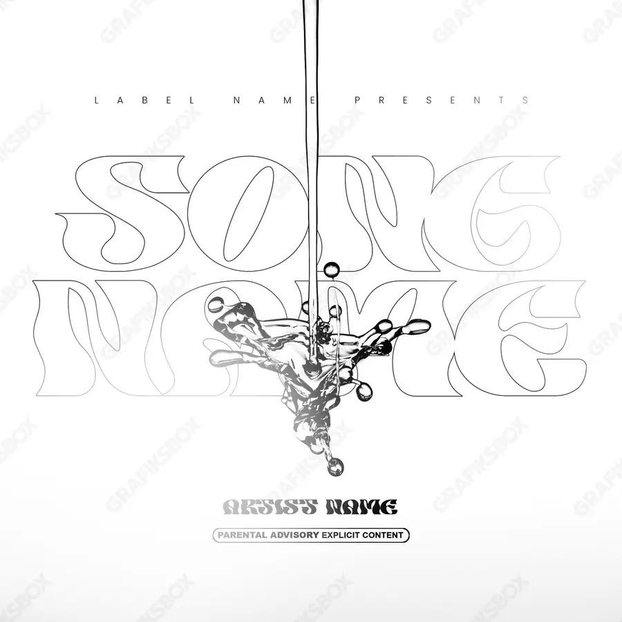 Premade album cover “Drop by Drop” — a subject with a character of its own in a black and white palette