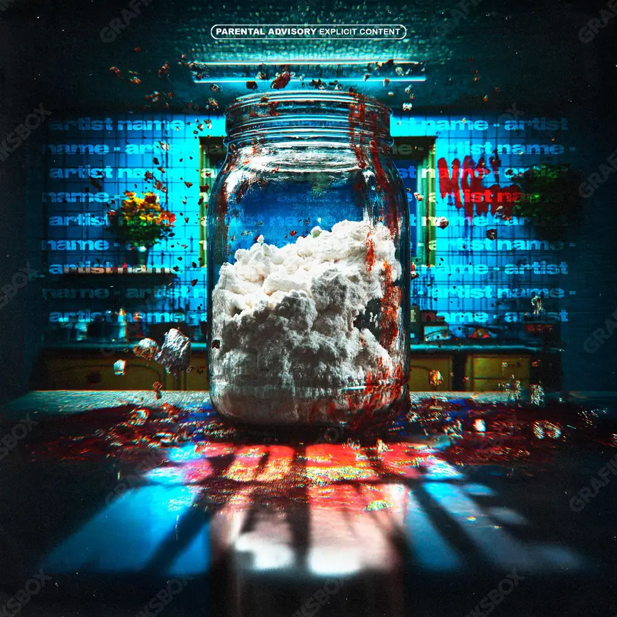 Premade album cover “Just Dust” — a subject with a character of its own in cool blue tones