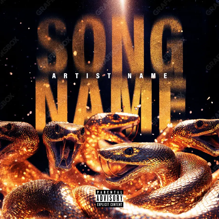 Portada de álbum prediseñada «Savage Fam» — una idea visual original sin equivalente cercano en el catálogo, en una gama naranja