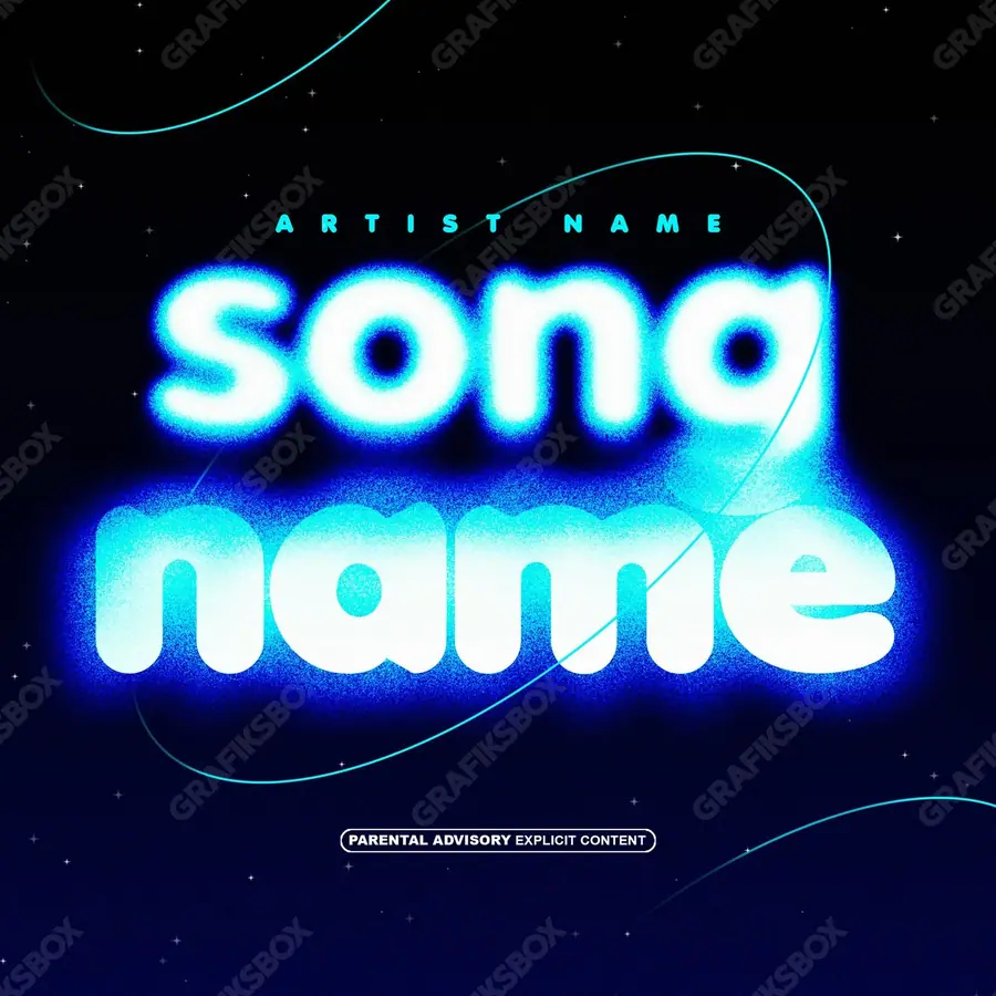 Premade album cover “Fleeting” — an original visual idea with no close match in the catalogue in a blue palette