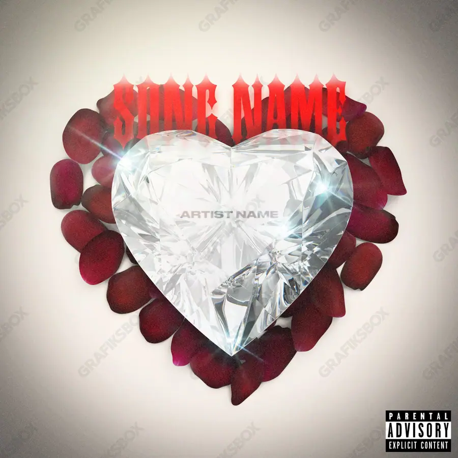 Portada de álbum prediseñada «Rich Love» — una toma sobre una relación, sin lugares comunes, en una gama roja