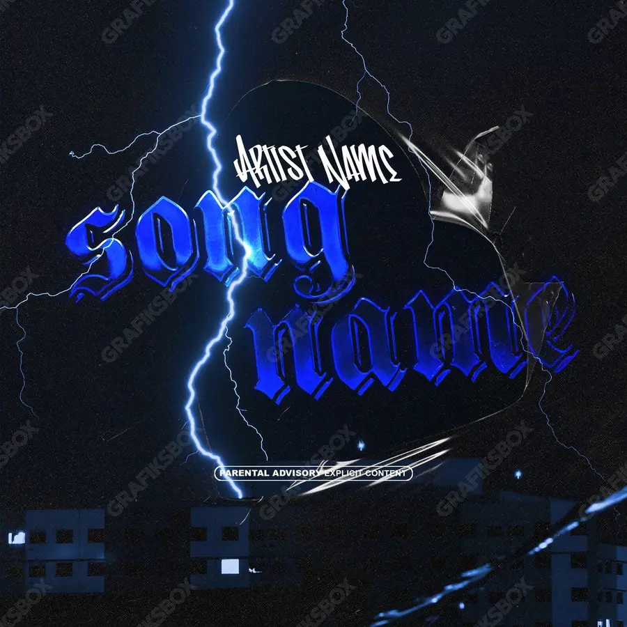 Обложка для трека «Thunderstorm» — тёмный кадр, в синих тонах