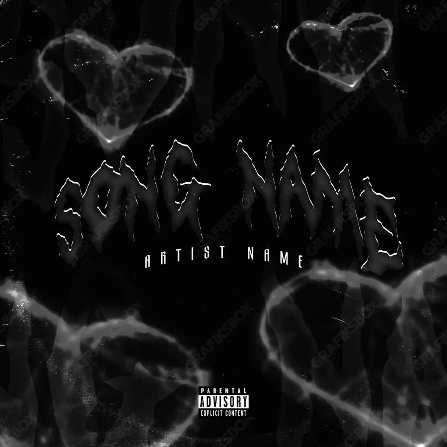 Premade album cover “The Dark Feeling” — a night scene with deep shadow in a black and white palette