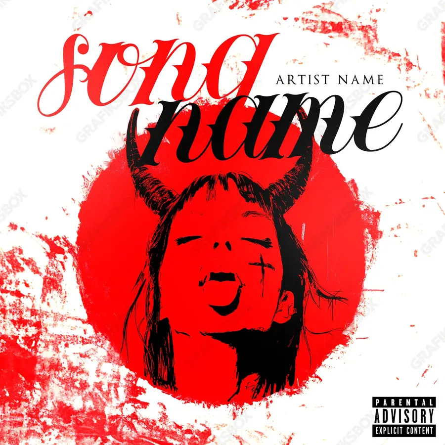 Portada de álbum prediseñada «Evil Mode» — un motivo con carácter propio, en una gama roja