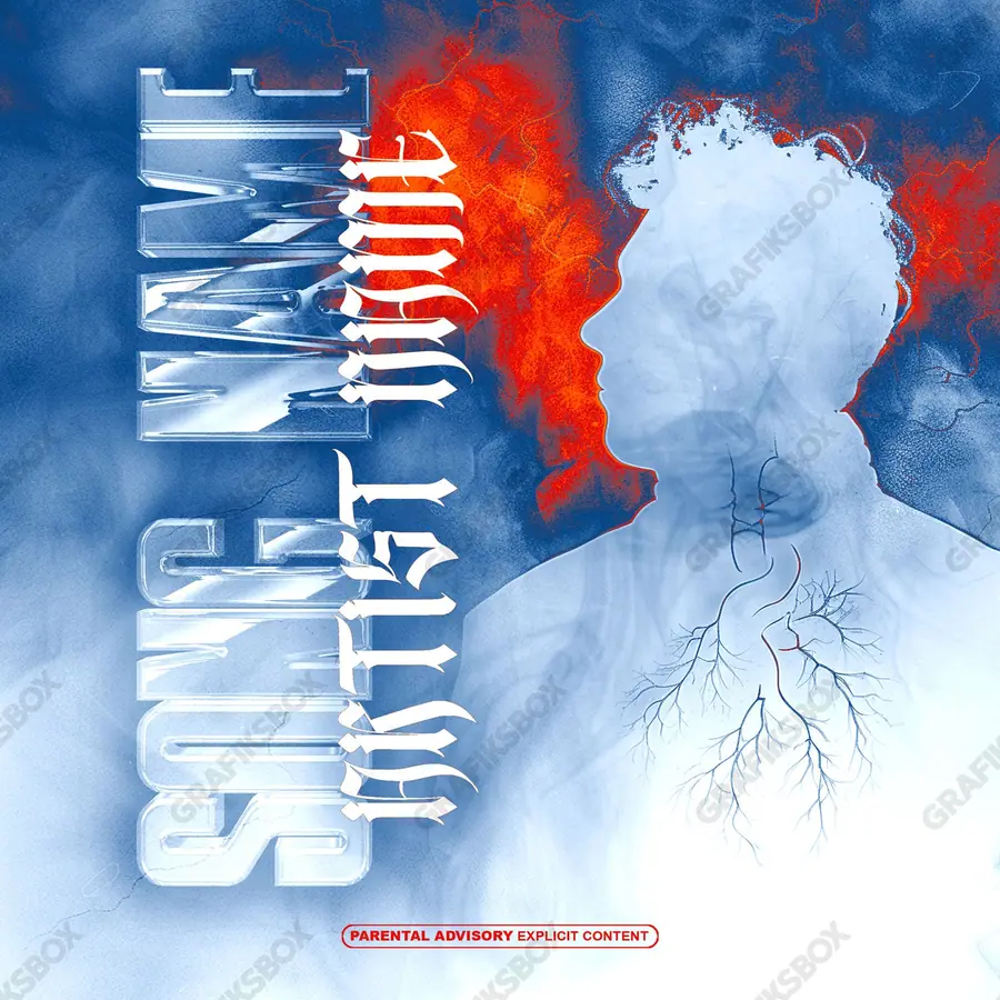 Portada de álbum prediseñada «Sixth Sense» — un encuadre que no encaja en una sola categoría, en tonos azules fríos