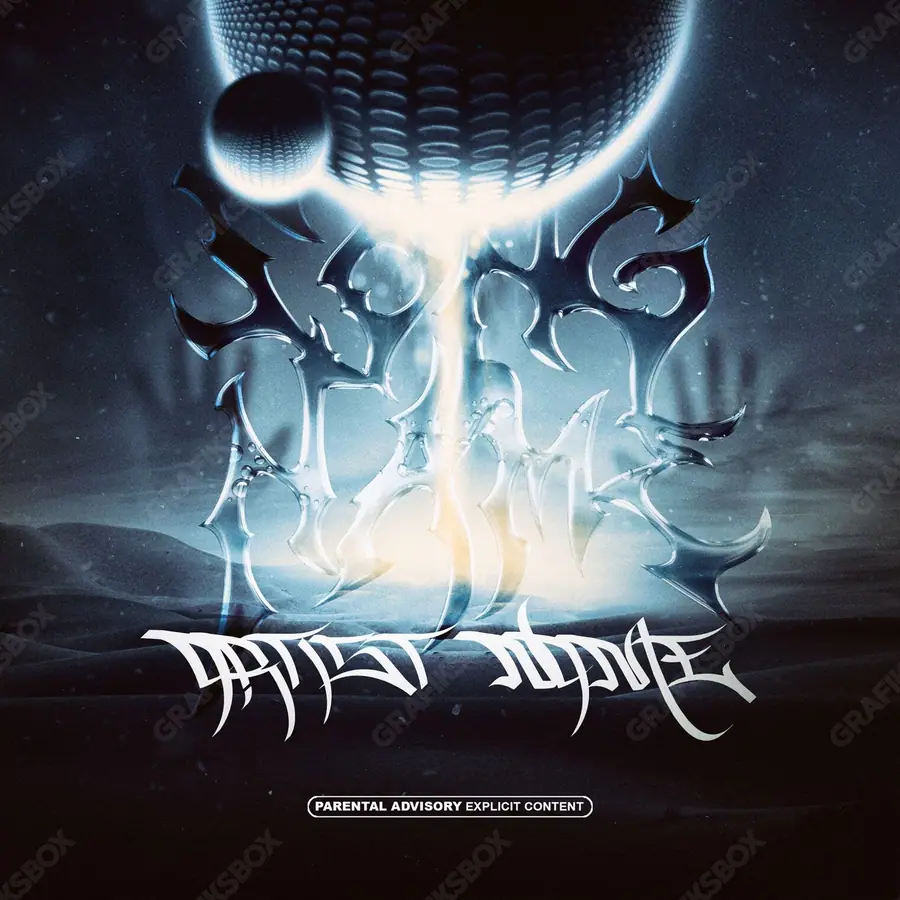 Premade album cover “Drop” — an original visual idea with no close match in the catalogue in cool blue tones