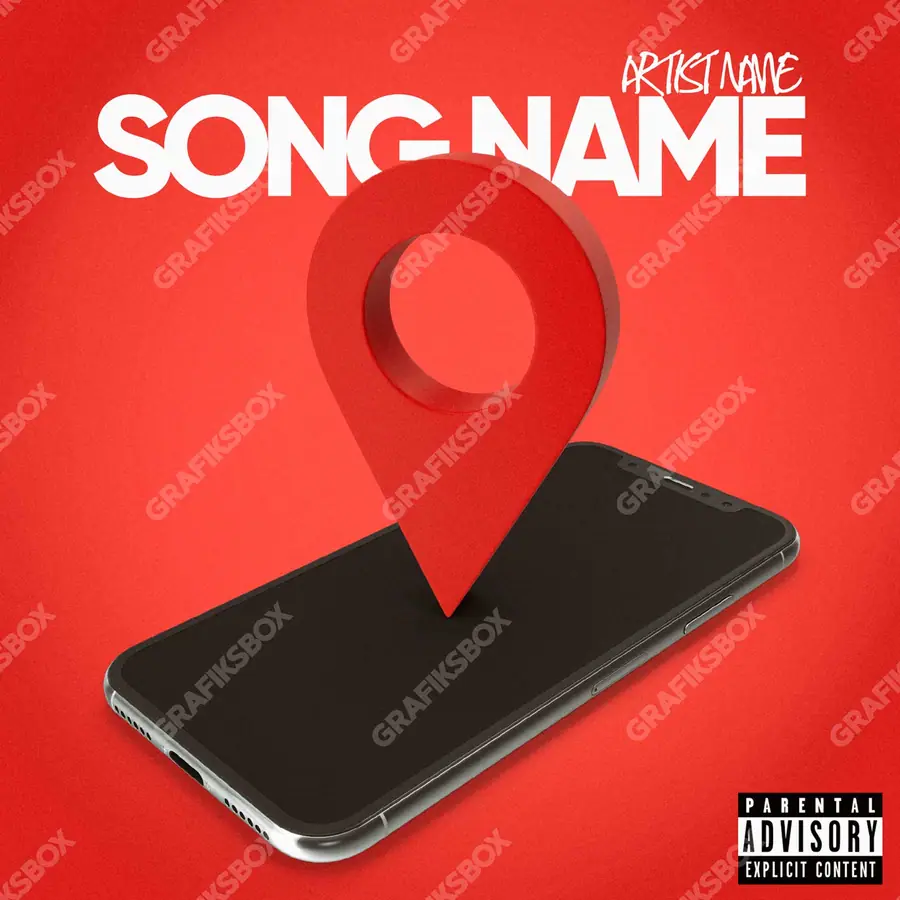 Portada de álbum prediseñada «Location» — un motivo con carácter propio, en una gama roja
