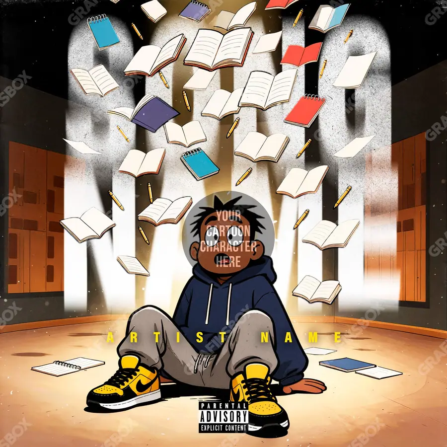 Premade album cover “Handwriting” — an original visual idea with no close match in the catalogue in orange shades