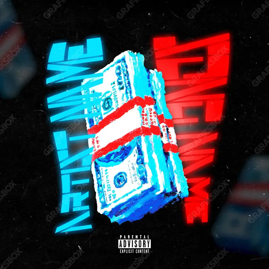Portada de álbum prediseñada «Vintage Package» — una idea visual original sin equivalente cercano en el catálogo, en tonos azules fríos