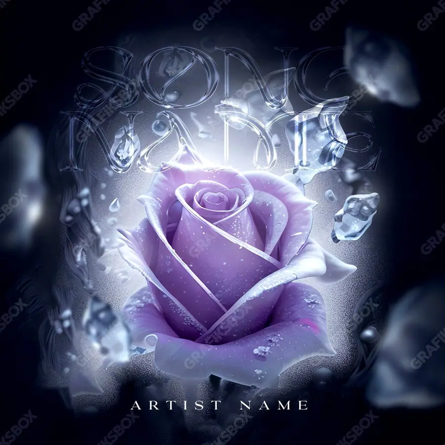 Portada de álbum prediseñada «Delicate» — una idea visual original sin equivalente cercano en el catálogo, en tonos azules fríos
