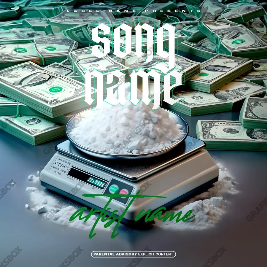 Premade album cover “White Dealer” — a subject with a character of its own in a monochrome palette
