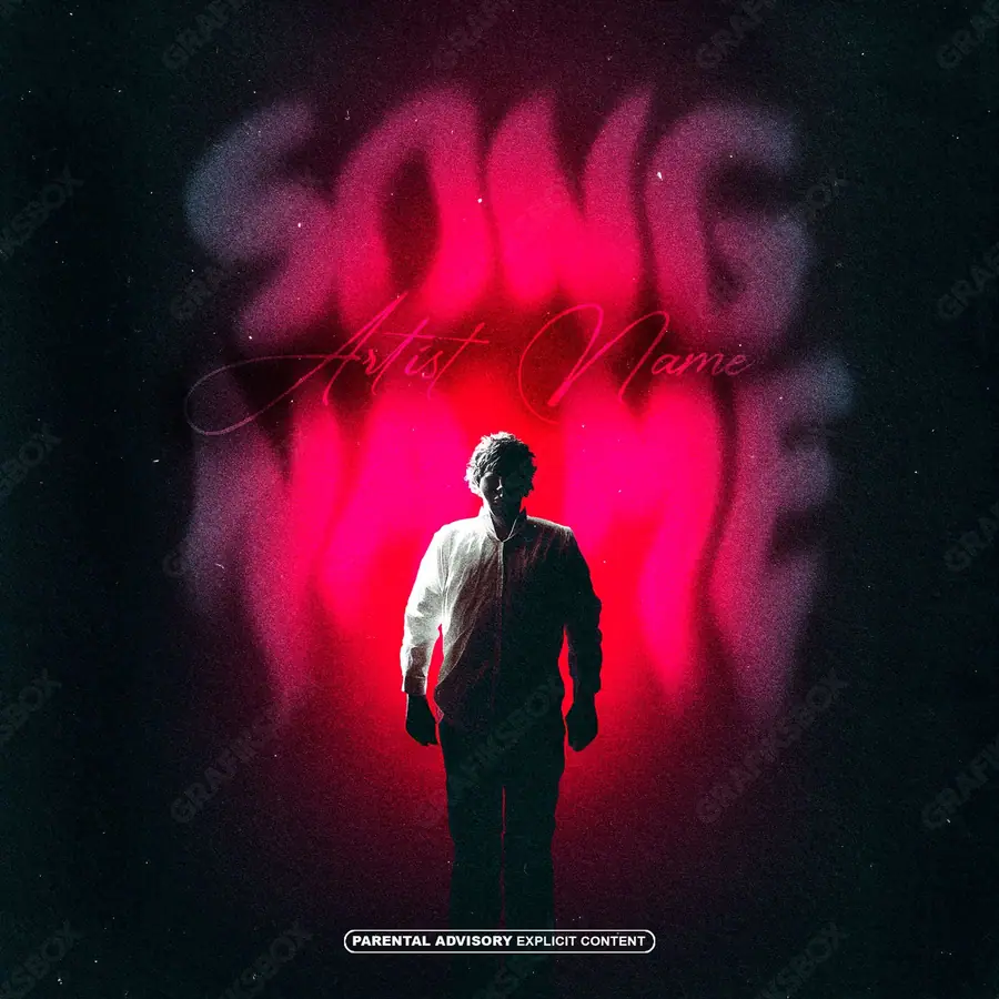 Premade album cover “Cynical” — a frame that refuses to sit in one category in a red palette