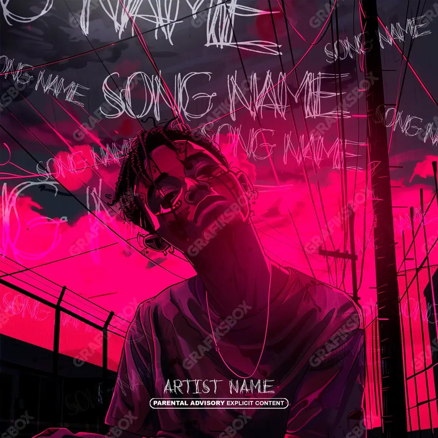 Premade album cover “Underdog” — a subject with a character of its own in pink shades
