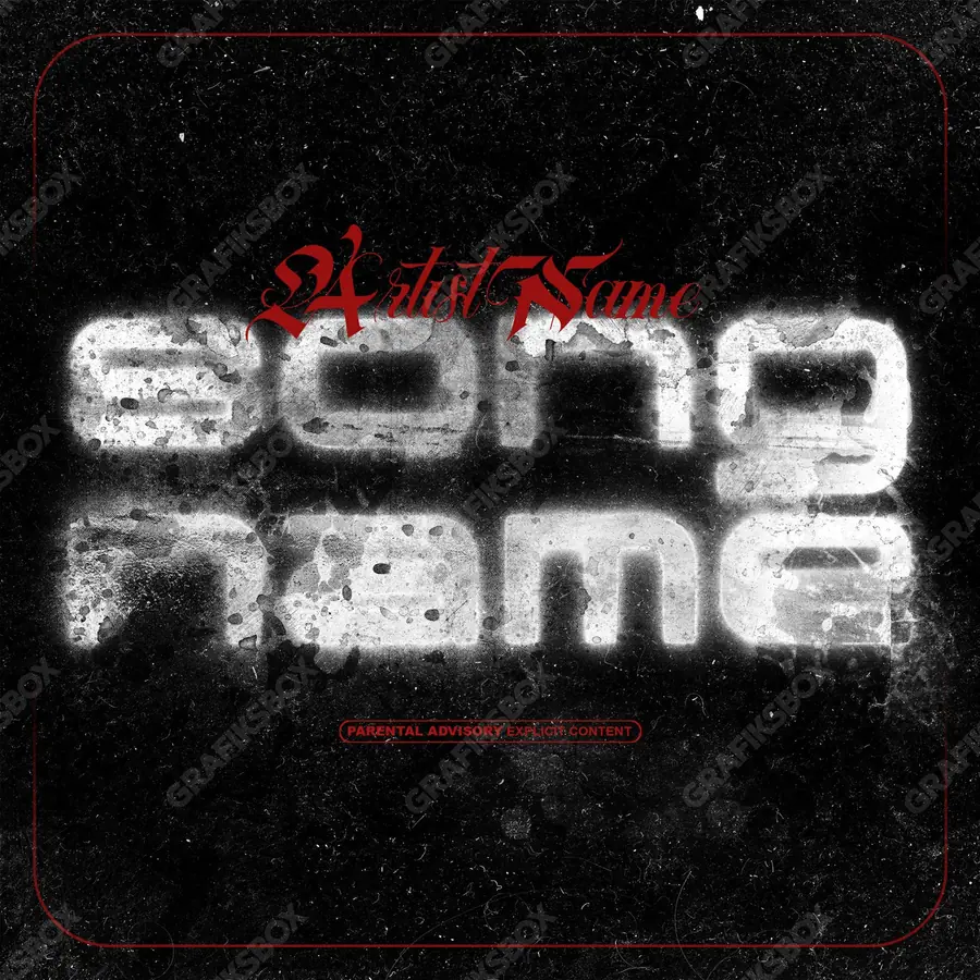 Premade album cover “Ruined” — an original visual idea with no close match in the catalogue in a monochrome palette