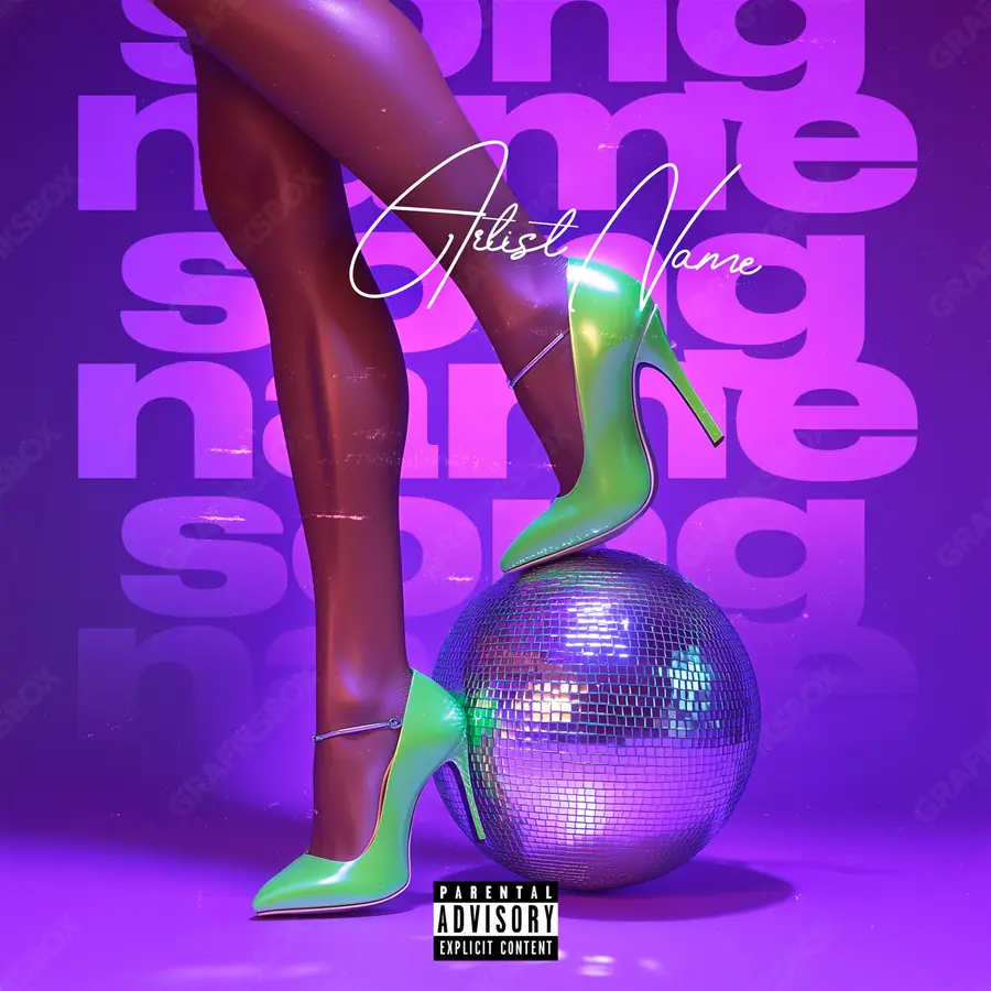 Premade album cover “Dance Zone” — a subject with a character of its own in purple tones