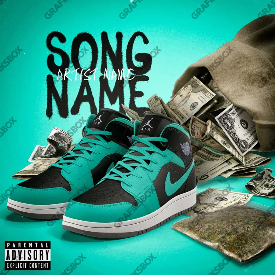 Premade album cover “Air jordan” — a frame that refuses to sit in one category in cool blue tones