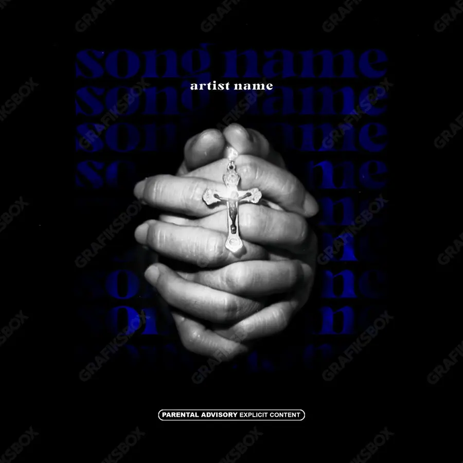 Premade album cover “Santos” — a subject with a character of its own in a monochrome palette