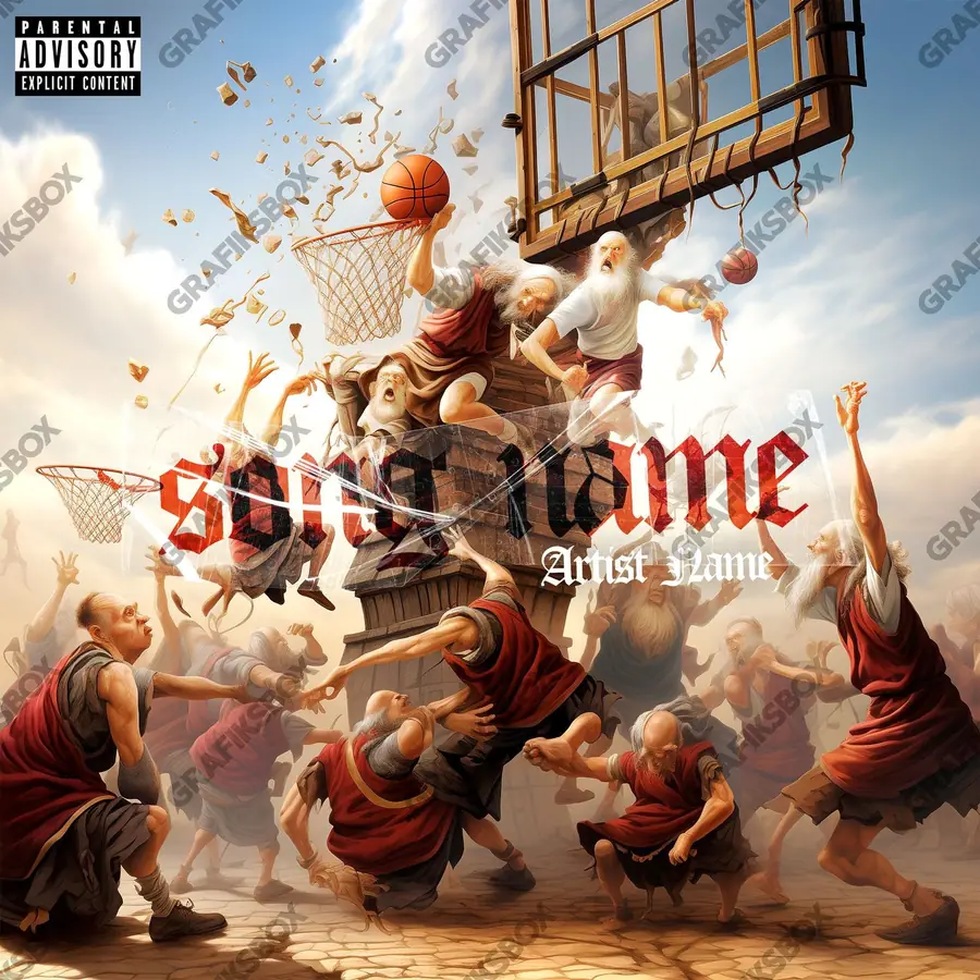Premade album cover “Homo Sapiens” — an original visual idea with no close match in the catalogue in an orange palette