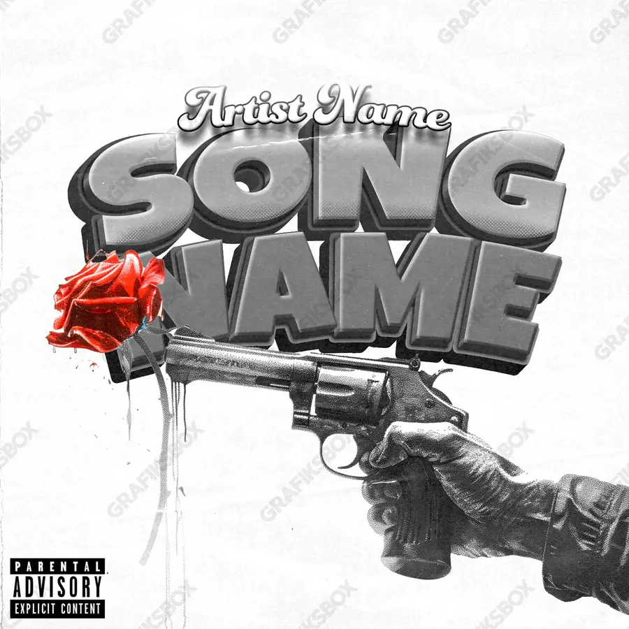 Premade album cover “Red Shot” — a frame that refuses to sit in one category in deep red tones