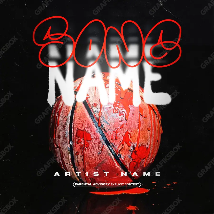 Premade album cover “Blood Ball” — a grim scene holding its tension in a red palette