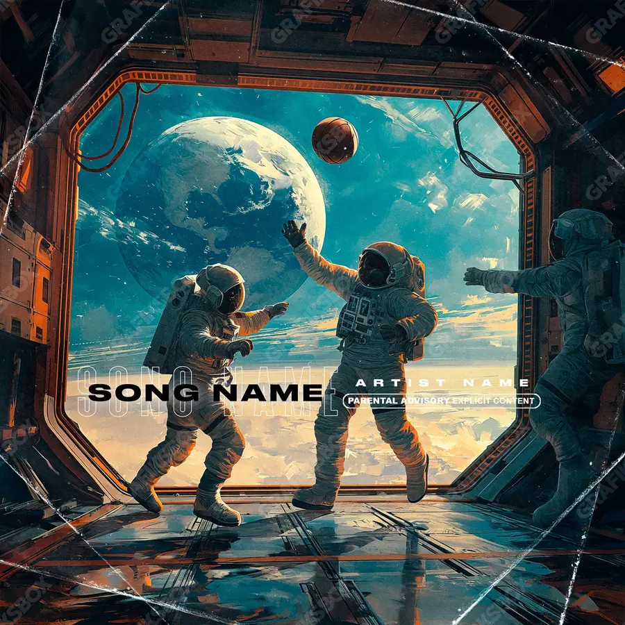 Premade album cover “High Ball” — a subject with a character of its own in cool blue tones