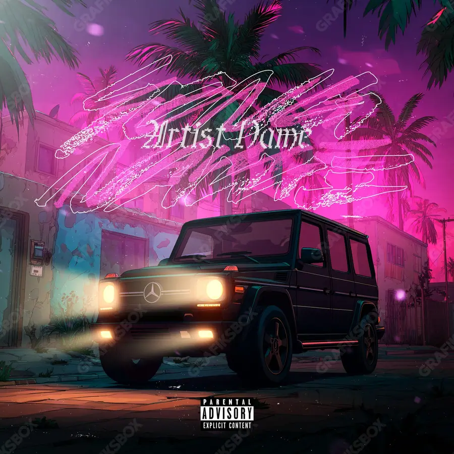 Premade album cover “Wagon in Rio” — a frame that refuses to sit in one category in a pink palette