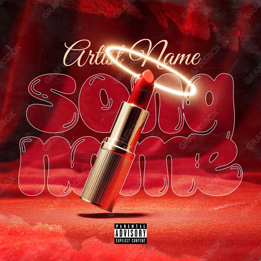 Premade album cover “Holy Grail” — a subject with a character of its own in deep red tones
