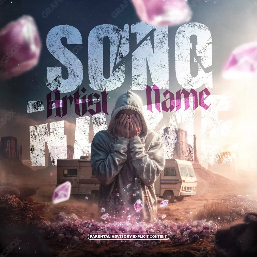Premade album cover “Purp Meth” — a frame that refuses to sit in one category in a red palette