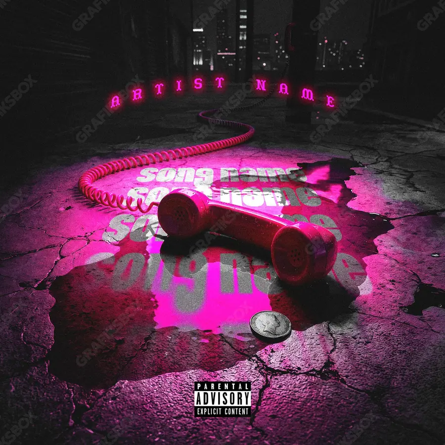 Обложка для песни «Pink Call» — тёмный кадр, в розовых тонах