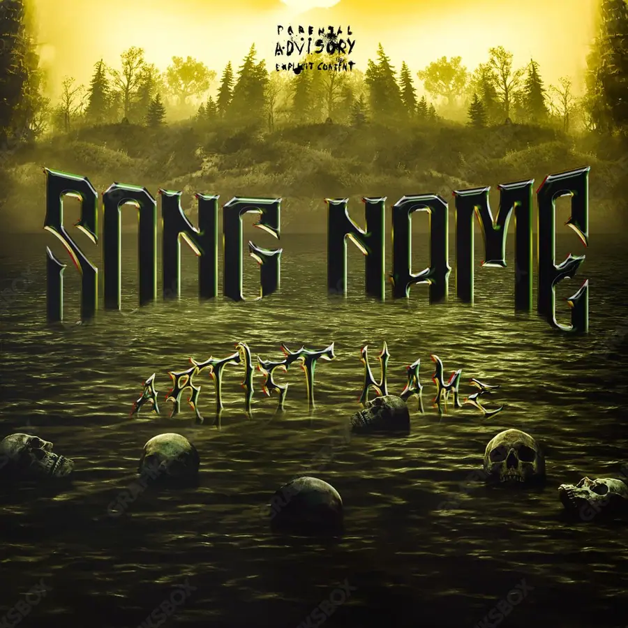 Premade album cover “Swamp” — an original visual idea with no close match in the catalogue in warm gold tones