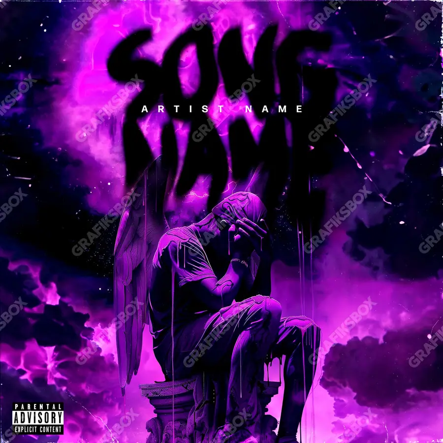 Premade album cover “Code Saint” — a subject with a character of its own in a purple palette