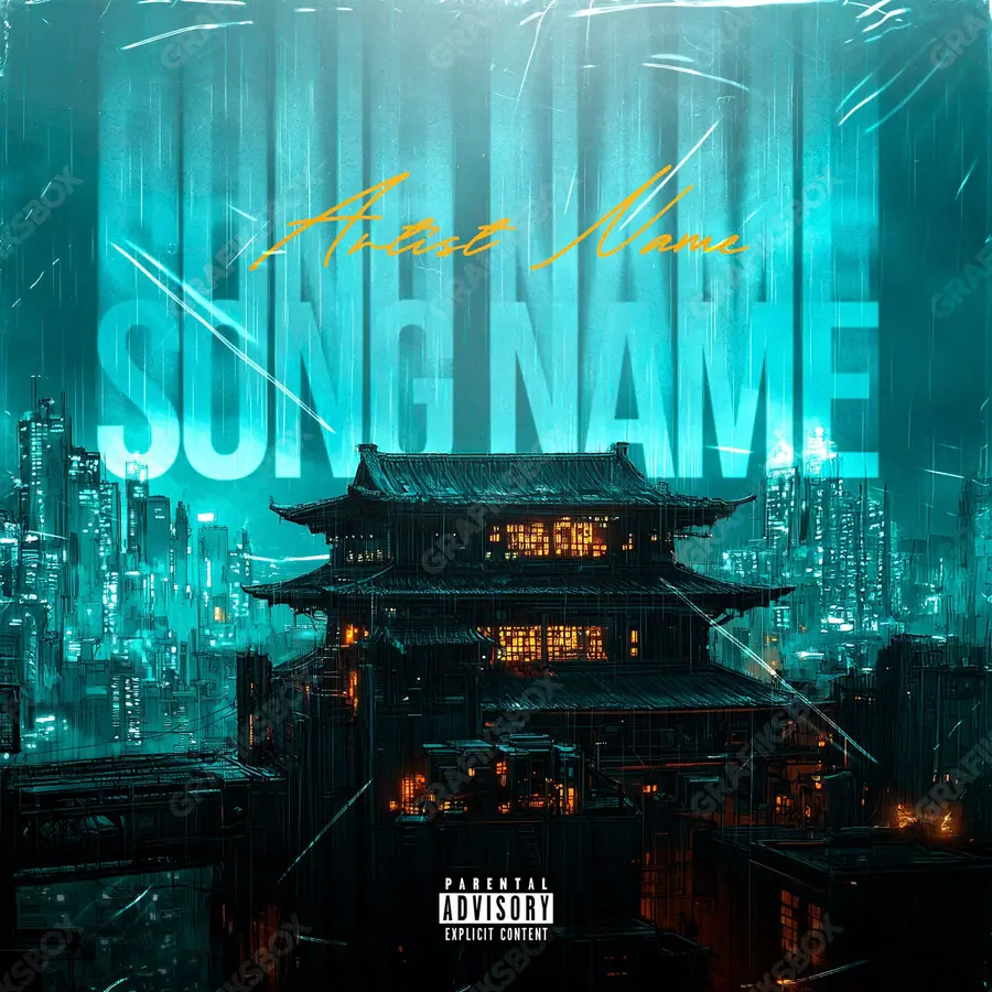 Обложка для трека с ночным сюжетом «Tokyo Night» — тёмный кадр, где свет работает точечно, в синих тонах