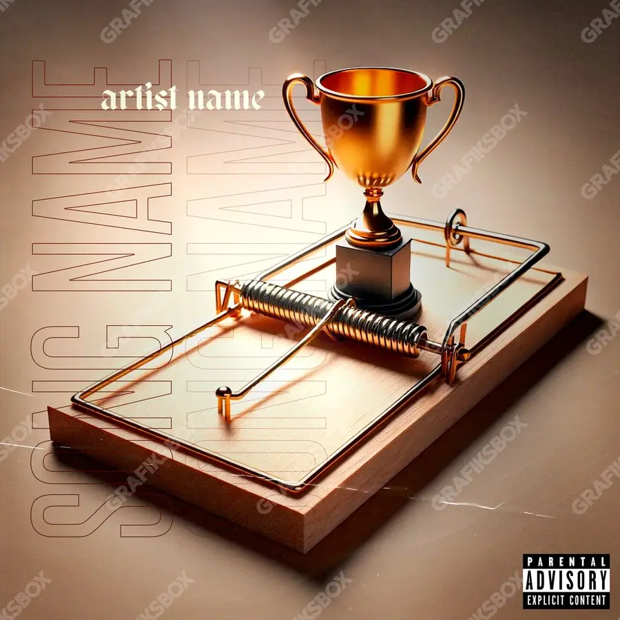 Premade album cover “Trap Award” — a subject with a character of its own in an orange palette
