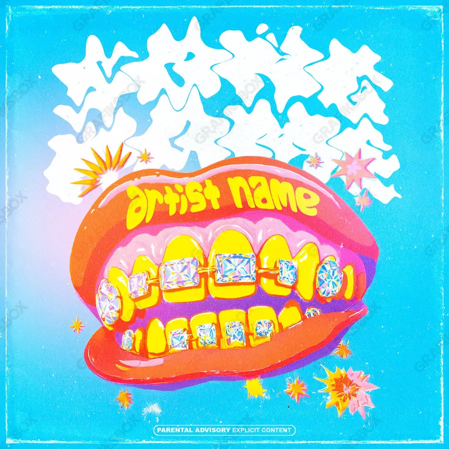Portada de álbum prediseñada «Dirty Gums» — un motivo con carácter propio, en tonos azules fríos