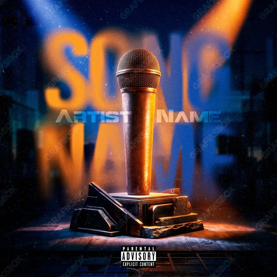 Premade album cover “Exclusive Sound” — an original visual idea with no close match in the catalogue in an orange palette