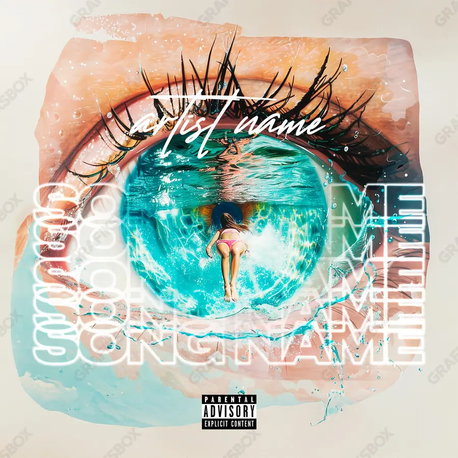 Premade album cover “Your Eyes” — a face in frame and deliberate shadow in cool blue tones