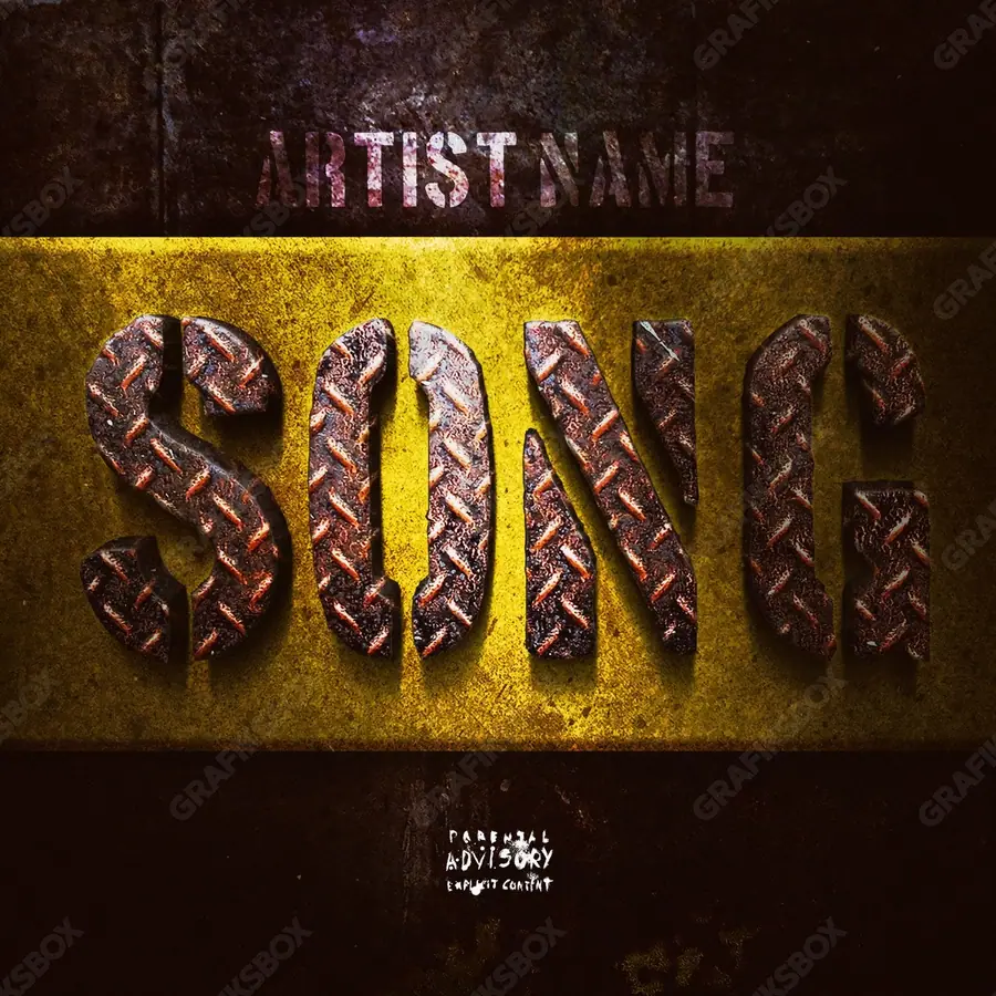 Portada de álbum prediseñada «Solid» — un encuadre que no encaja en una sola categoría, en una gama naranja