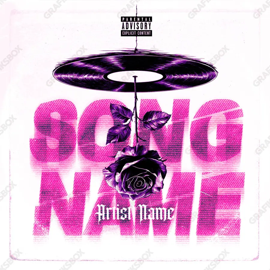 Portada de álbum prediseñada «The Conquest Song» — una idea visual original sin equivalente cercano en el catálogo, en una gama rosa