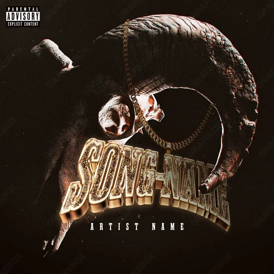 Portada de álbum prediseñada «Old Goat» — una idea visual original sin equivalente cercano en el catálogo, en una gama naranja