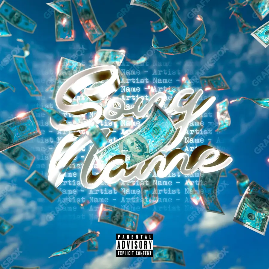 Premade album cover “Sky Lottery” — a landscape with a wide, open horizon in cool blue tones